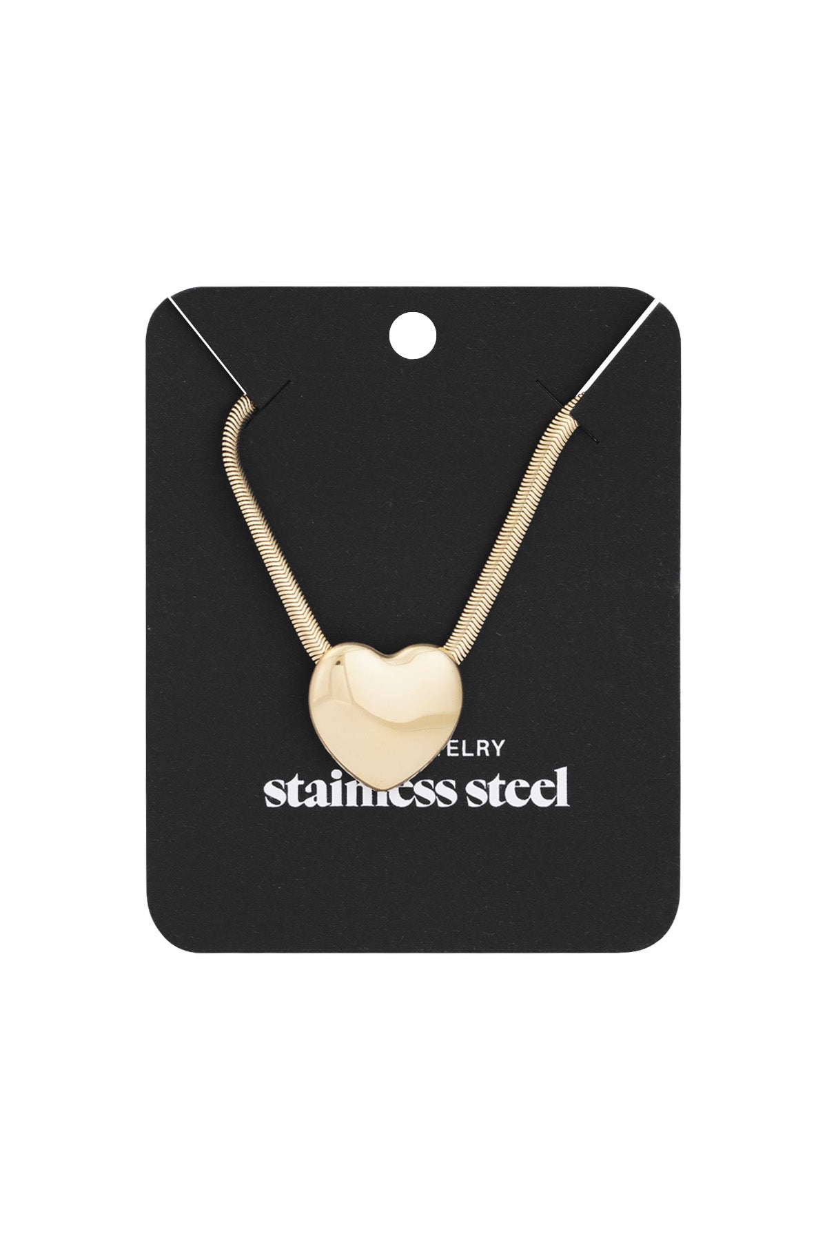 Collier femme en acier inoxydable avec pendentif en forme de cœur – doré et argenté – photo 3