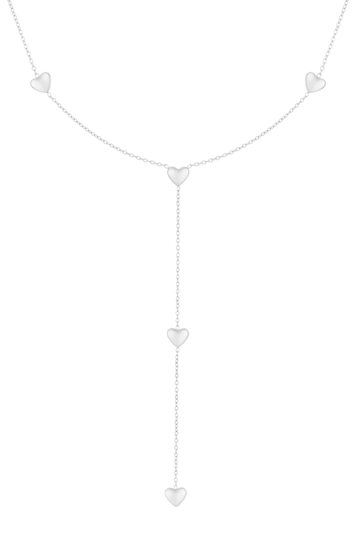 Collier pour femme avec pendentif en forme de cœur en acier inoxydable – doré et argenté