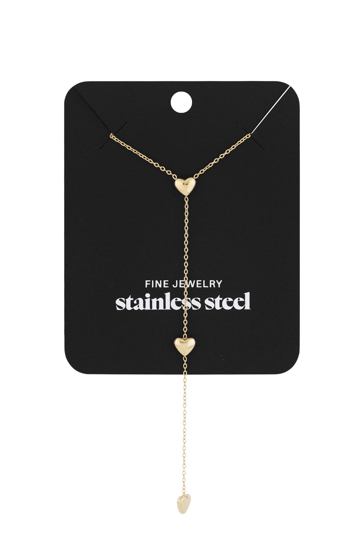 Ladies' stainless steel necklace with heart-shaped pendant – gold and silver colored – image 4