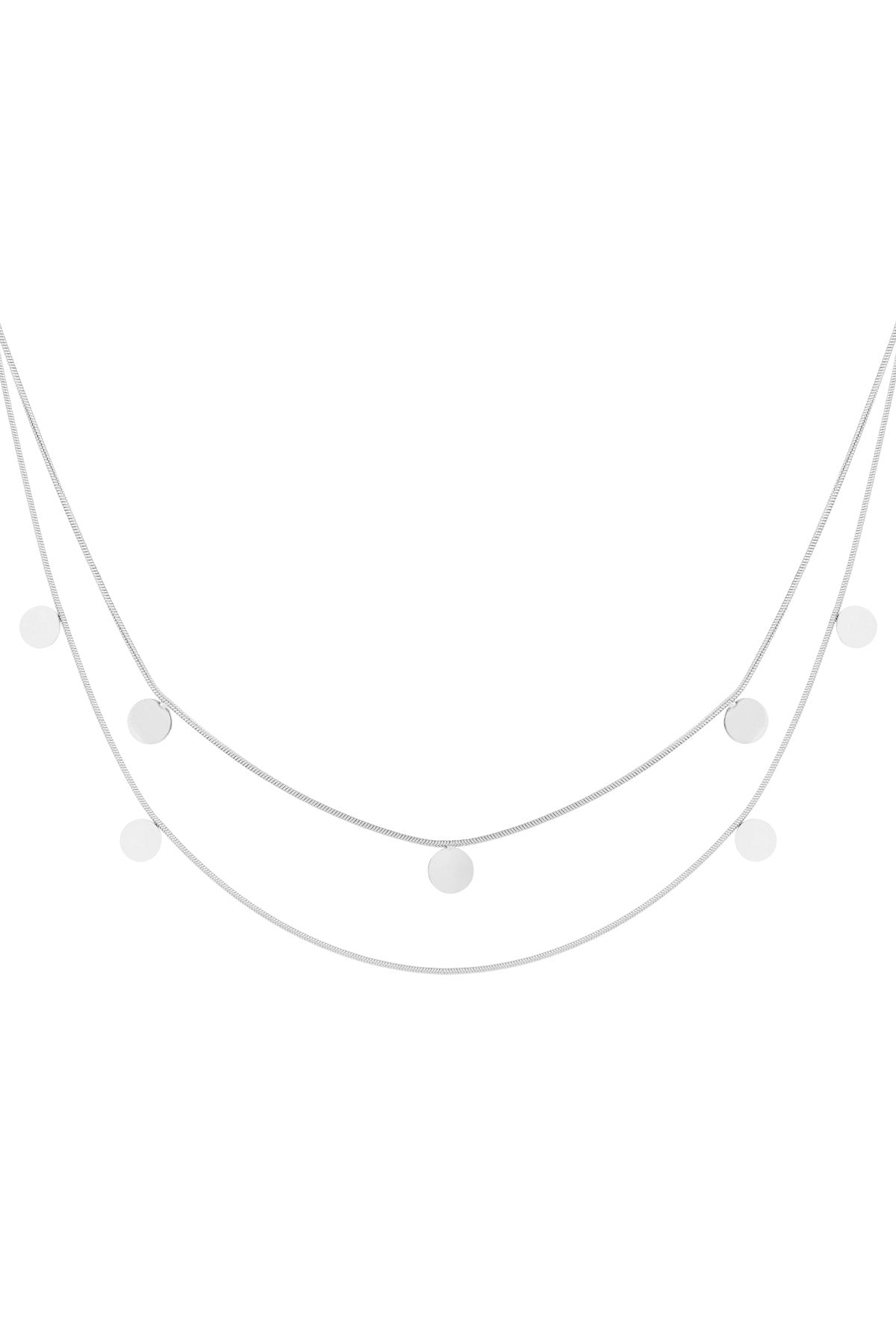 Collier superposé pour femme en acier inoxydable avec forme organique – couleur or