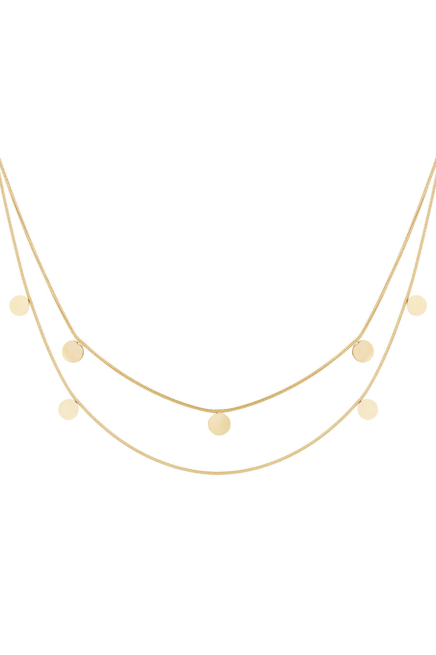 Collier superposé pour femme en acier inoxydable avec forme organique – couleur or