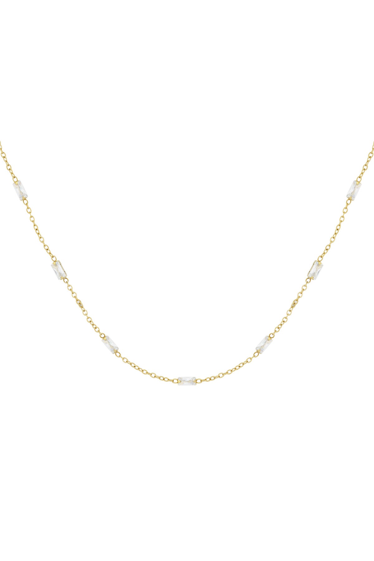 Collier à maillons en acier inoxydable pour femme avec forme organique – couleur or