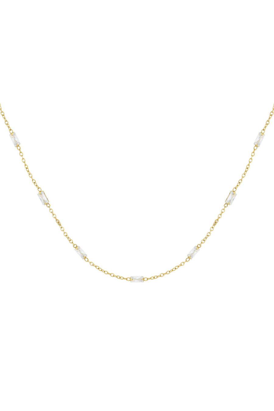 Collier à maillons en acier inoxydable pour femme avec forme organique – couleur or