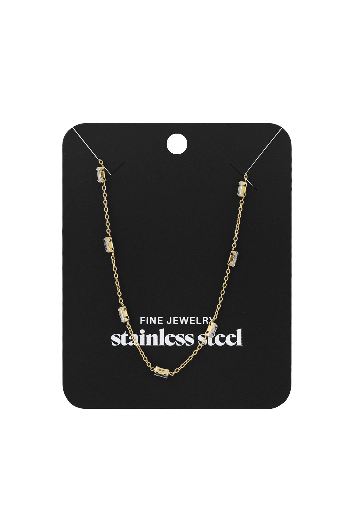 Women's Stainless Steel Chain Necklace with Organic Shape – Gold-coloured – image 3