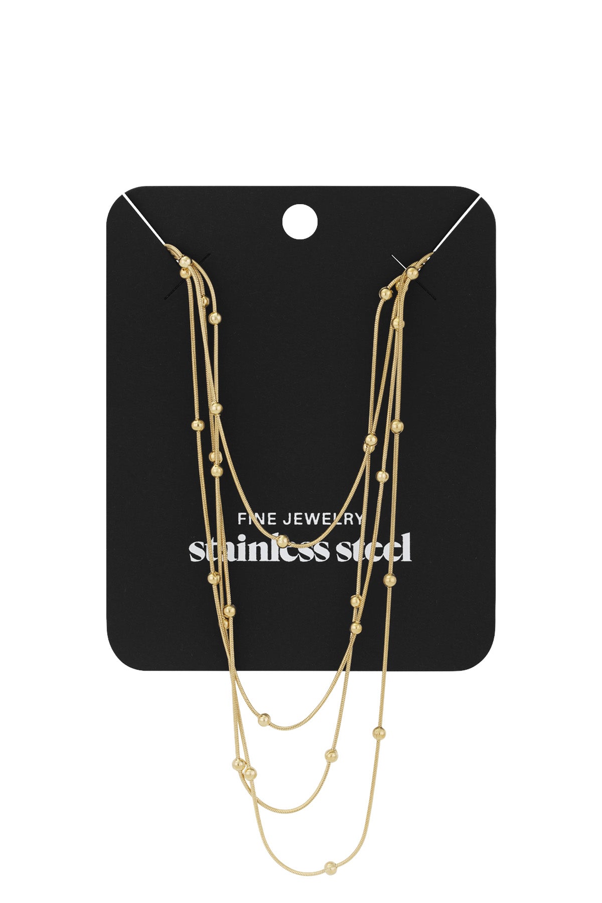 Layered stainless steel women's necklace with organic shape – multiple colors – image 3