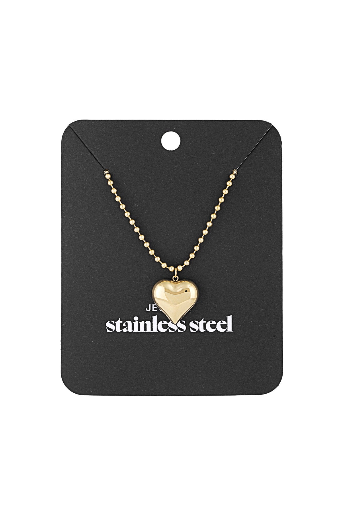 Collier femme en acier inoxydable doré avec pendentif cœur – photo 3