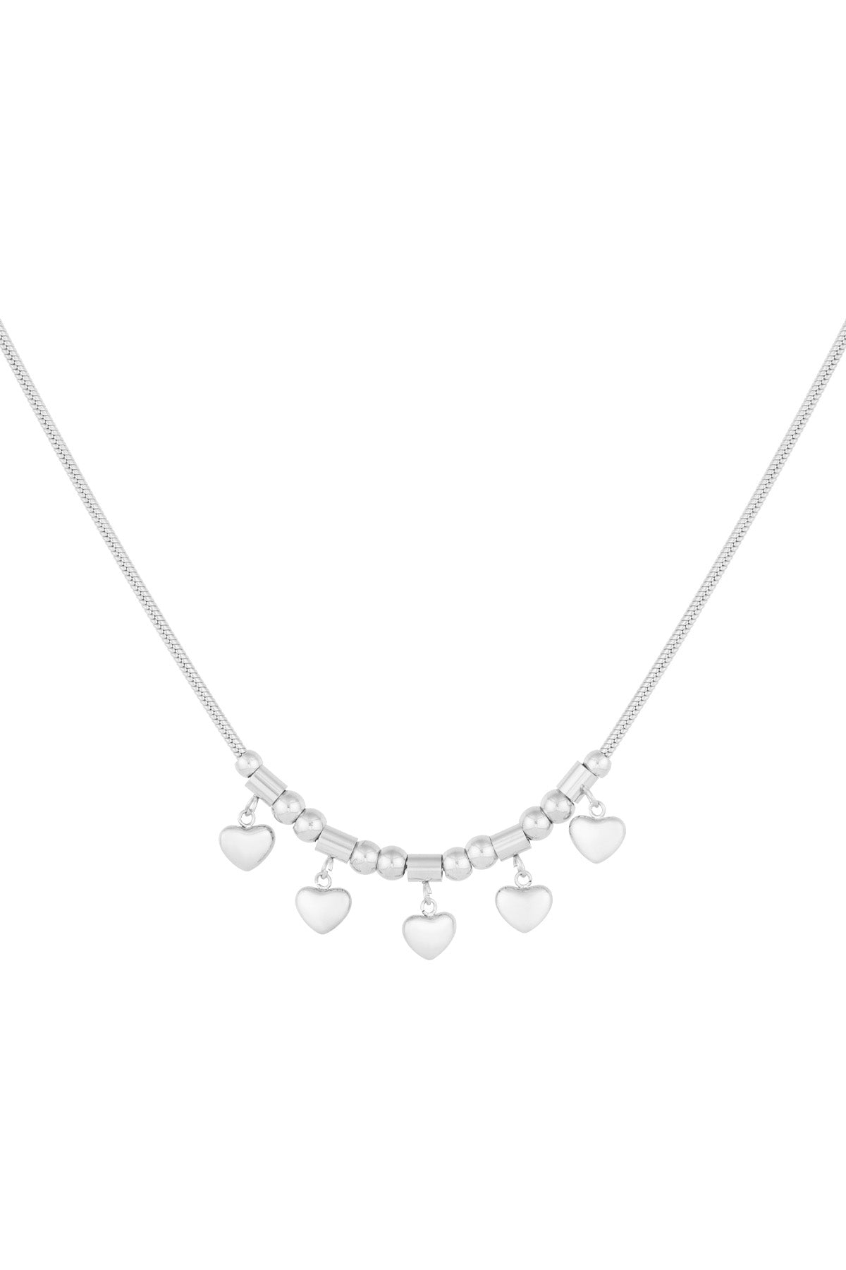 Collier femme avec pendentif cœur en acier inoxydable – coloris or et argent