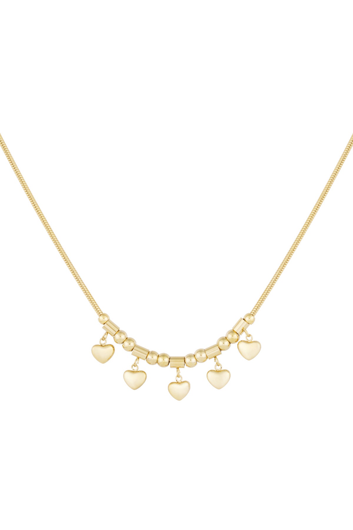 Collier femme avec pendentif cœur en acier inoxydable – coloris or et argent