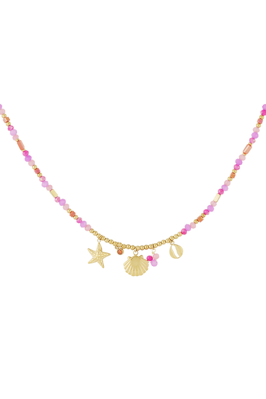Collier de perles pour femmes en acier inoxydable 304, verre, hématite, strass avec détails océaniques
