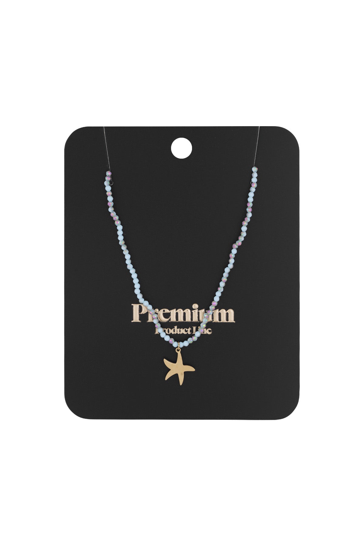 Beaded necklace for women made of 304 stainless steel, glass with ocean details – image 3