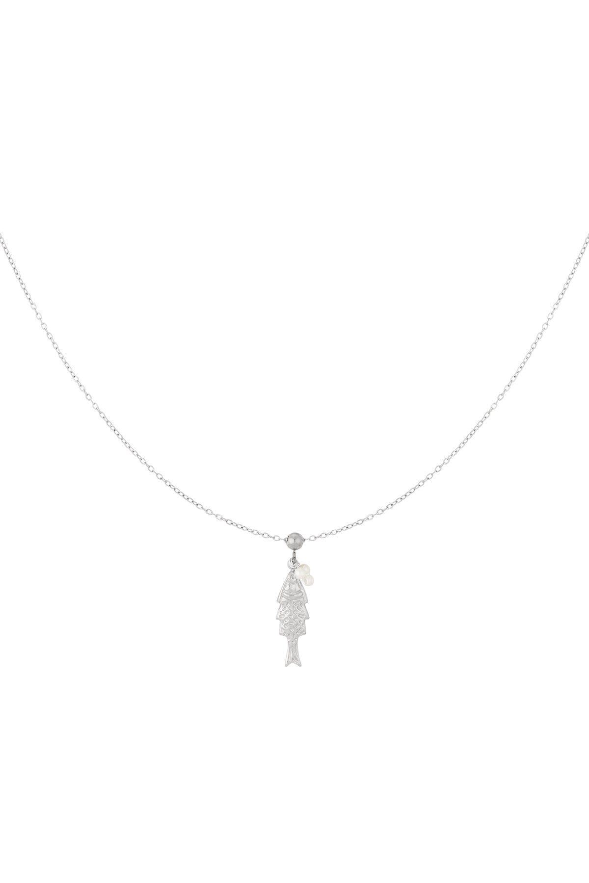 Collier femme avec pendentif en acier inoxydable 304, fausse perle à motif animalier