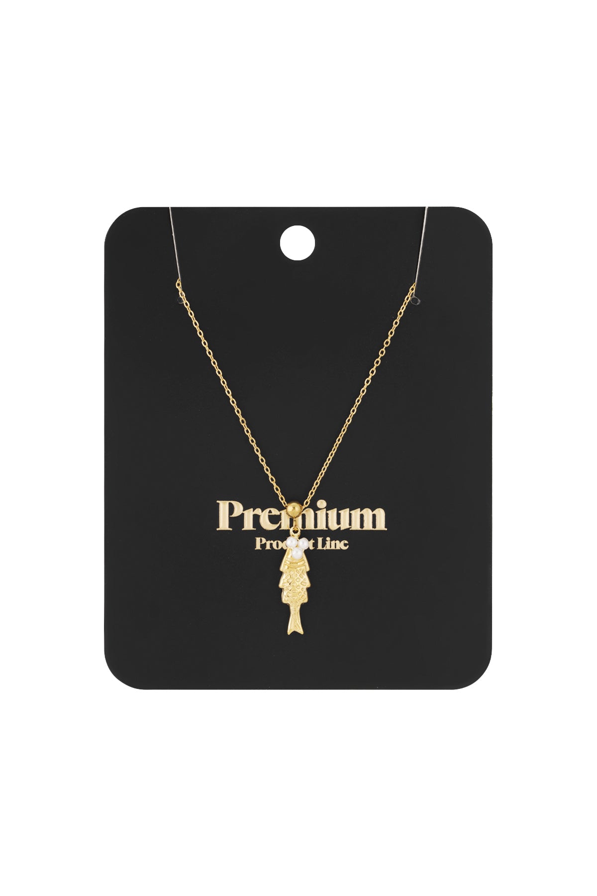 Women's necklace with 304 stainless steel pendant, imitation pearl with animal motif – image 3