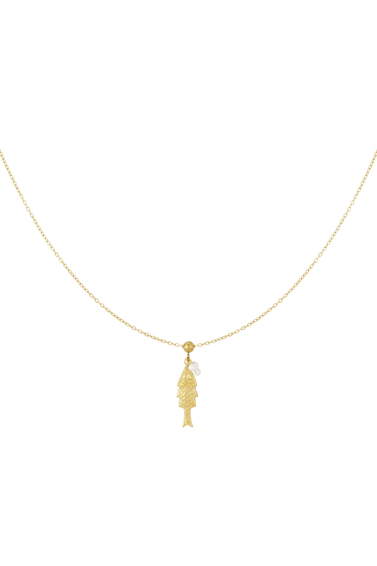 Collier femme avec pendentif en acier inoxydable 304, fausse perle à motif animalier