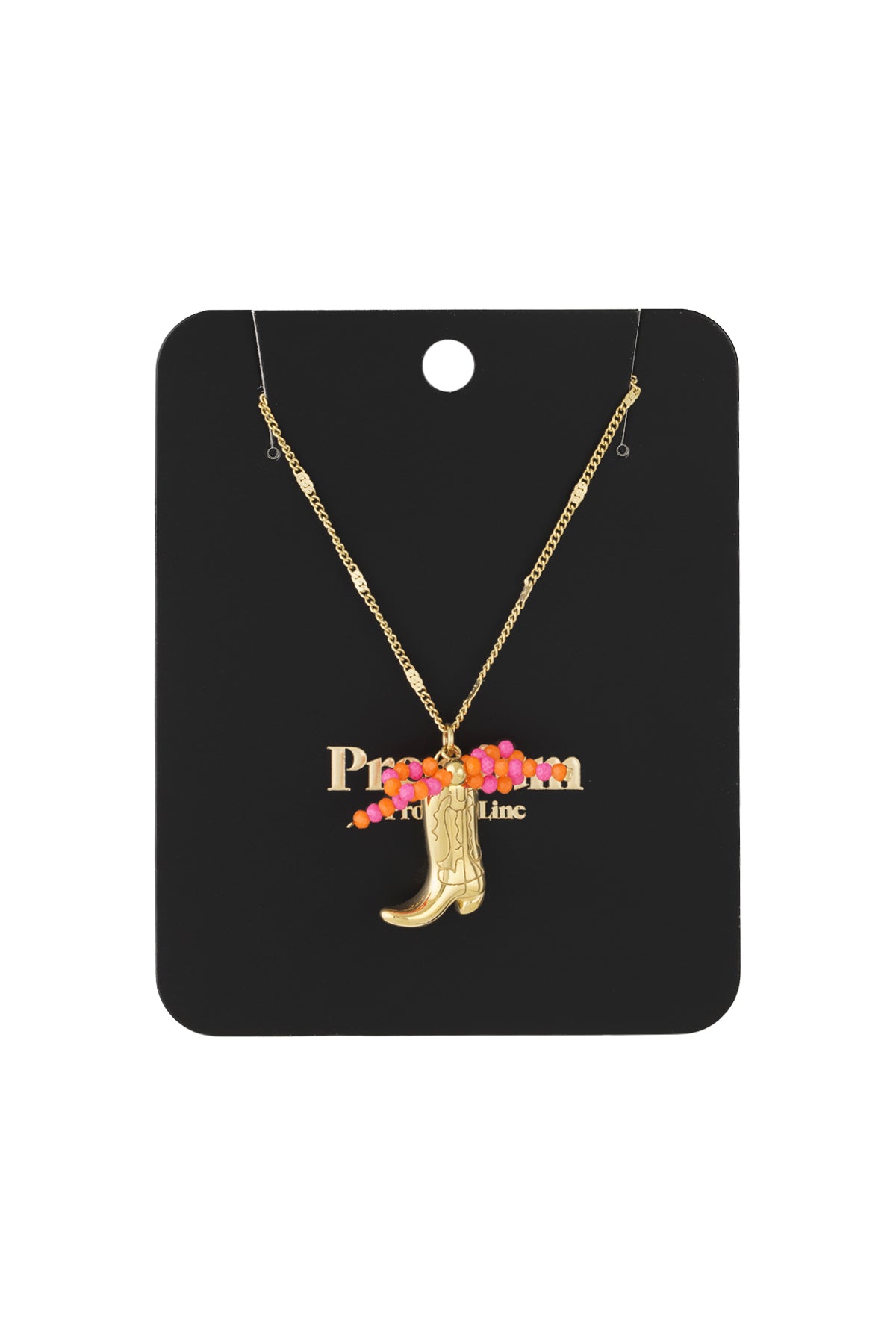 Women's necklace with cartoon-patterned 304 stainless steel pendant - gold-coloured – image 3