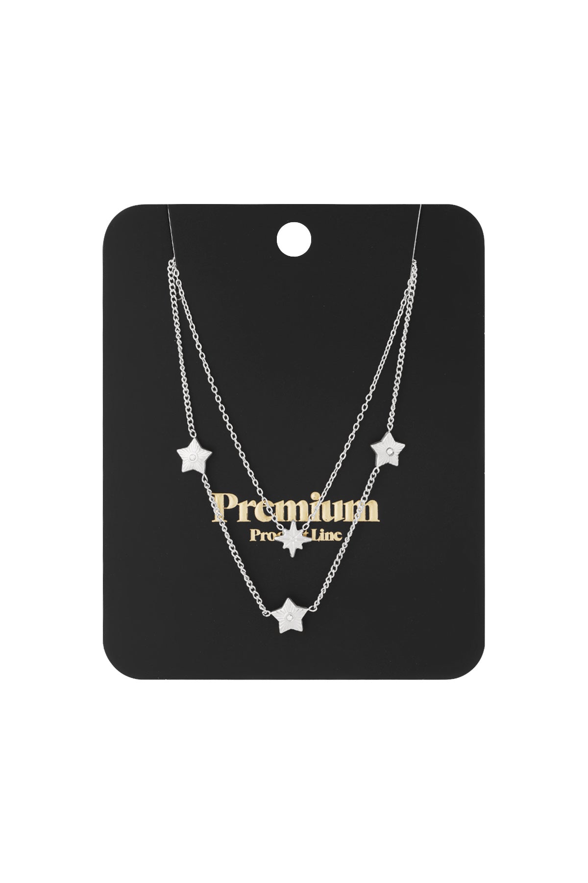 Layered women's necklace made of 304 stainless steel with star motif – gold colored – image 7