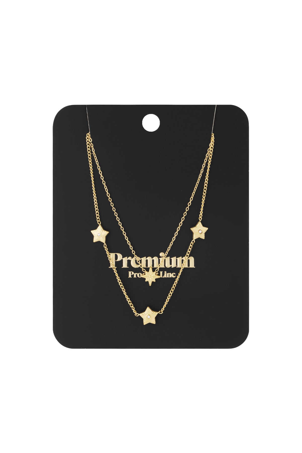 Layered women's necklace made of 304 stainless steel with star motif – gold colored – image 3