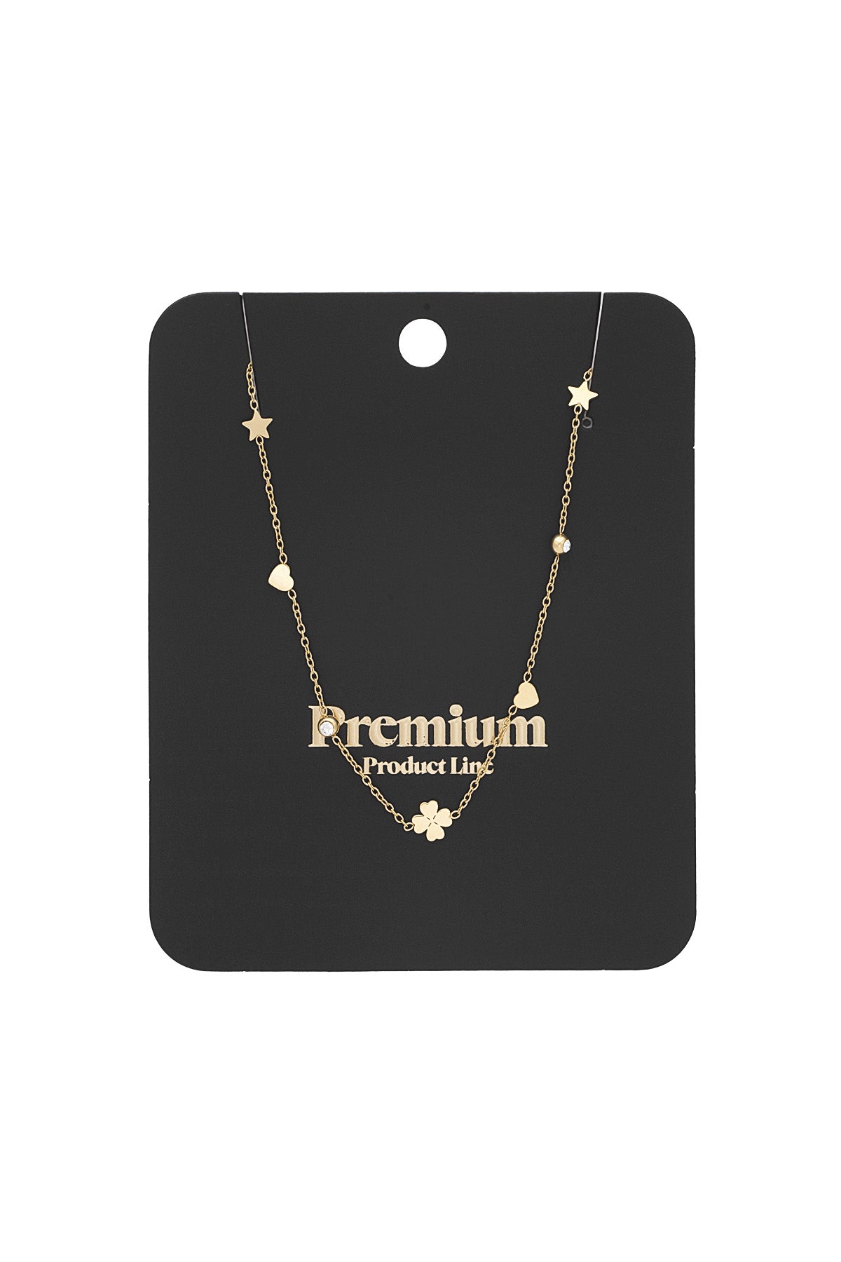 Women's 304 Stainless Steel Clover Link Chain Necklace - Gold Tone – image 3