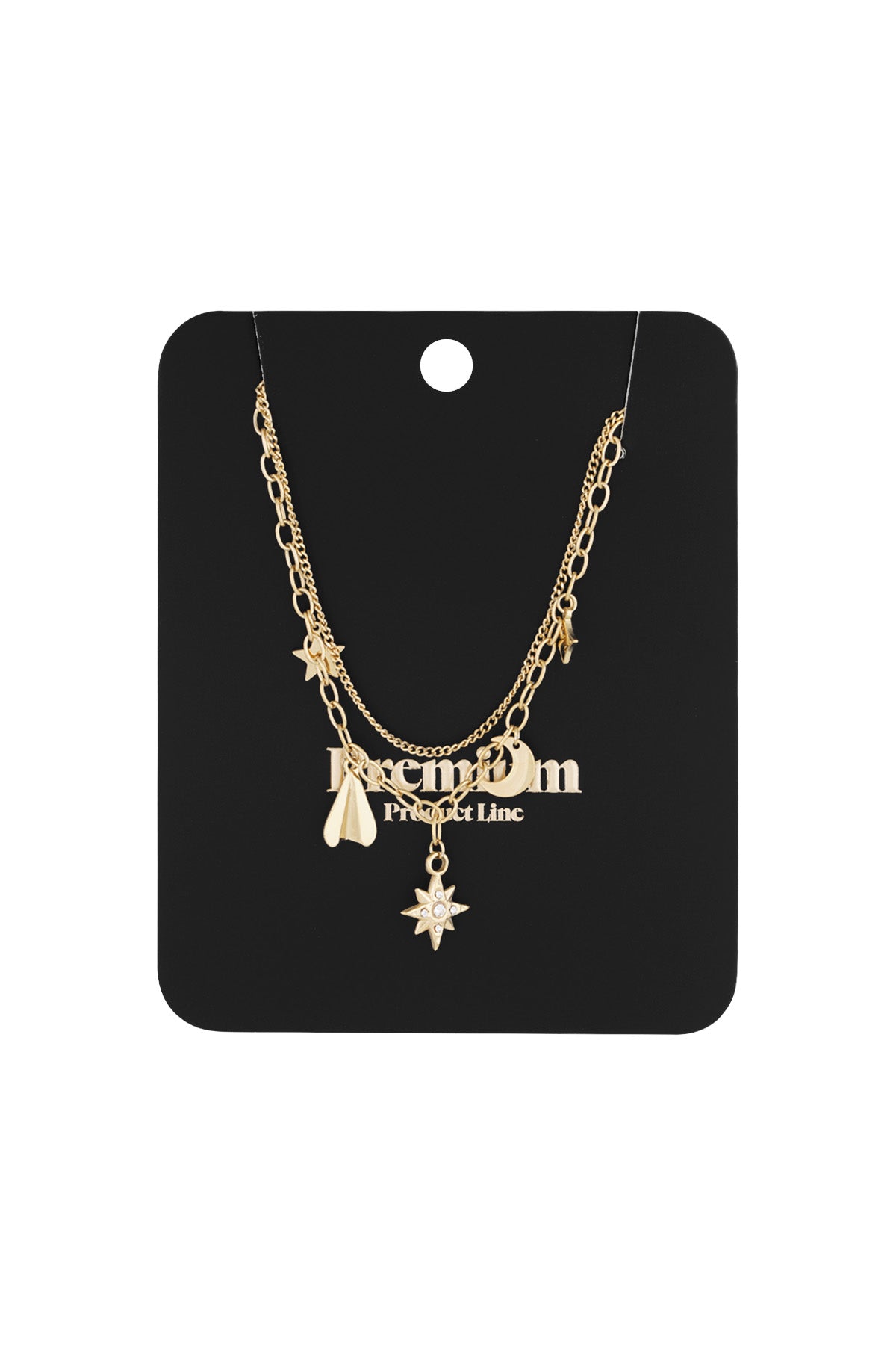 Layered Ladies Necklace made of 304 Stainless Steel with Sun Motif – Gold and Silver Tone – image 3