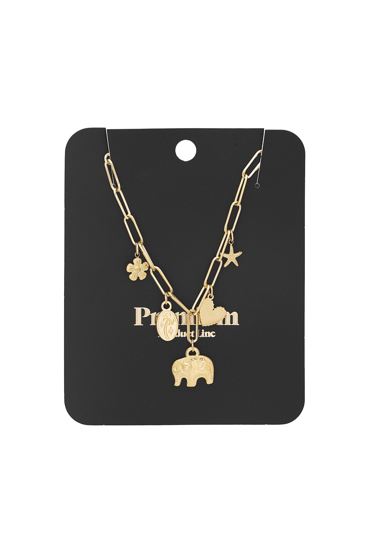 Collier pour femme avec pendentif en acier inoxydable 304 motif animal – Couleur or – photo 3