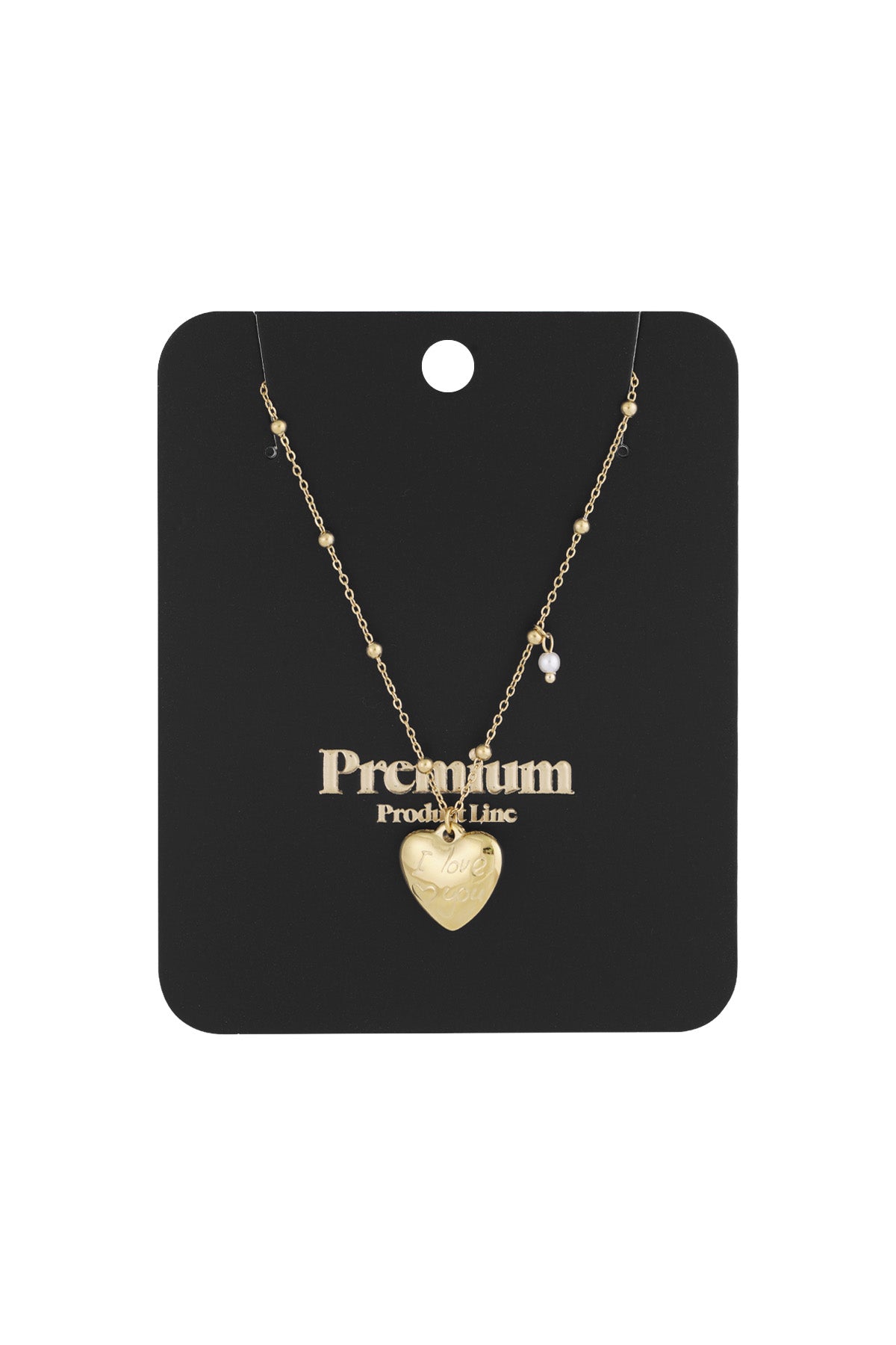 Collier femme en acier inoxydable 304 avec pendentif perle imitation cœur – photo 3