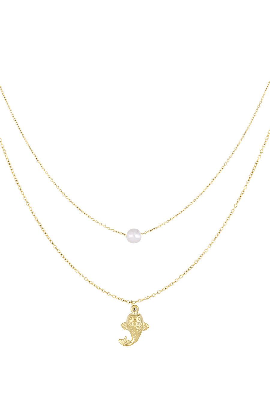 Collier femme multicouche en acier inoxydable 304, perle d'imitation à motif animalier