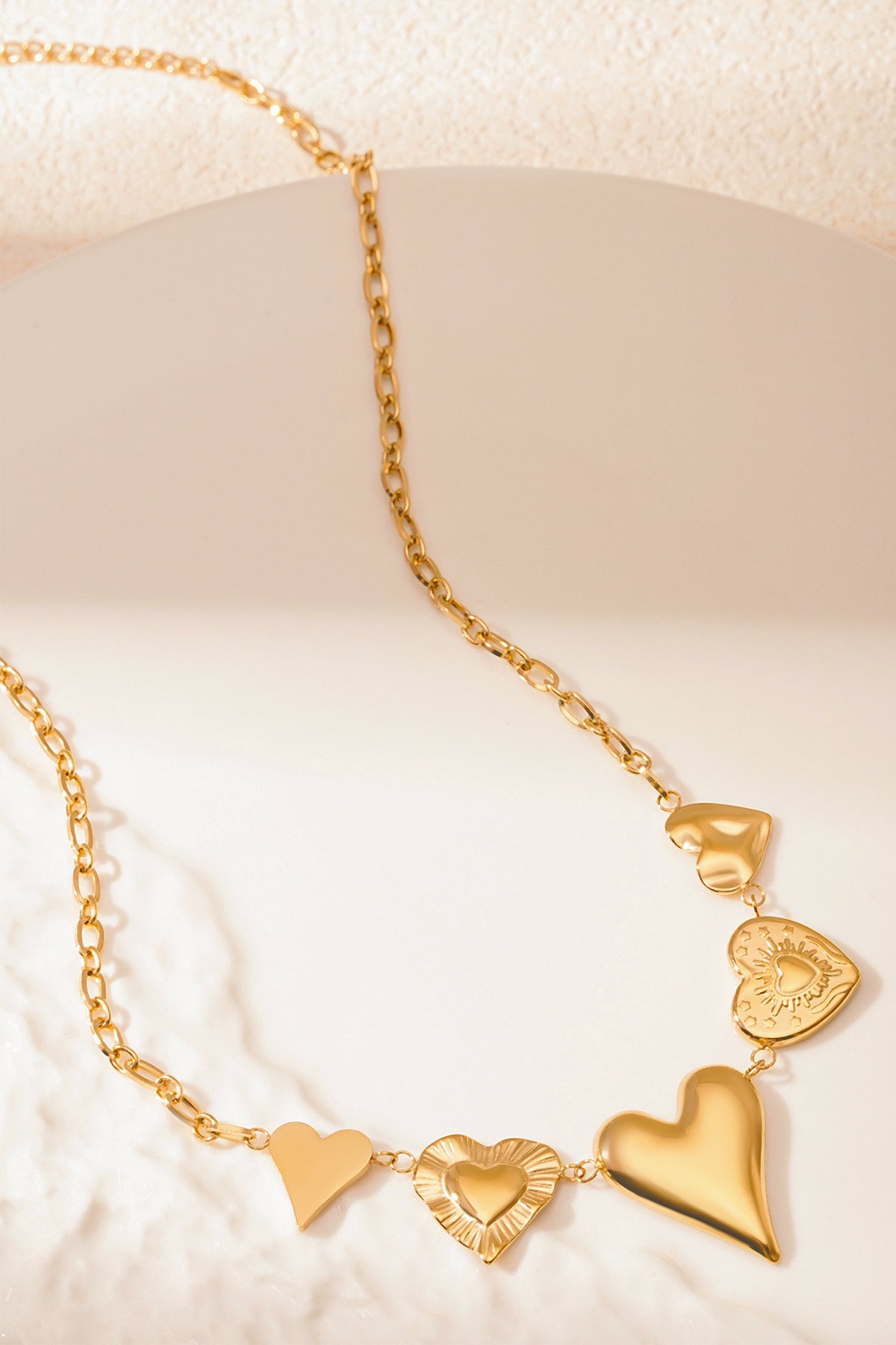 Collier pour femme avec pendentif cœur en acier inoxydable 304 – couleur or – photo 5