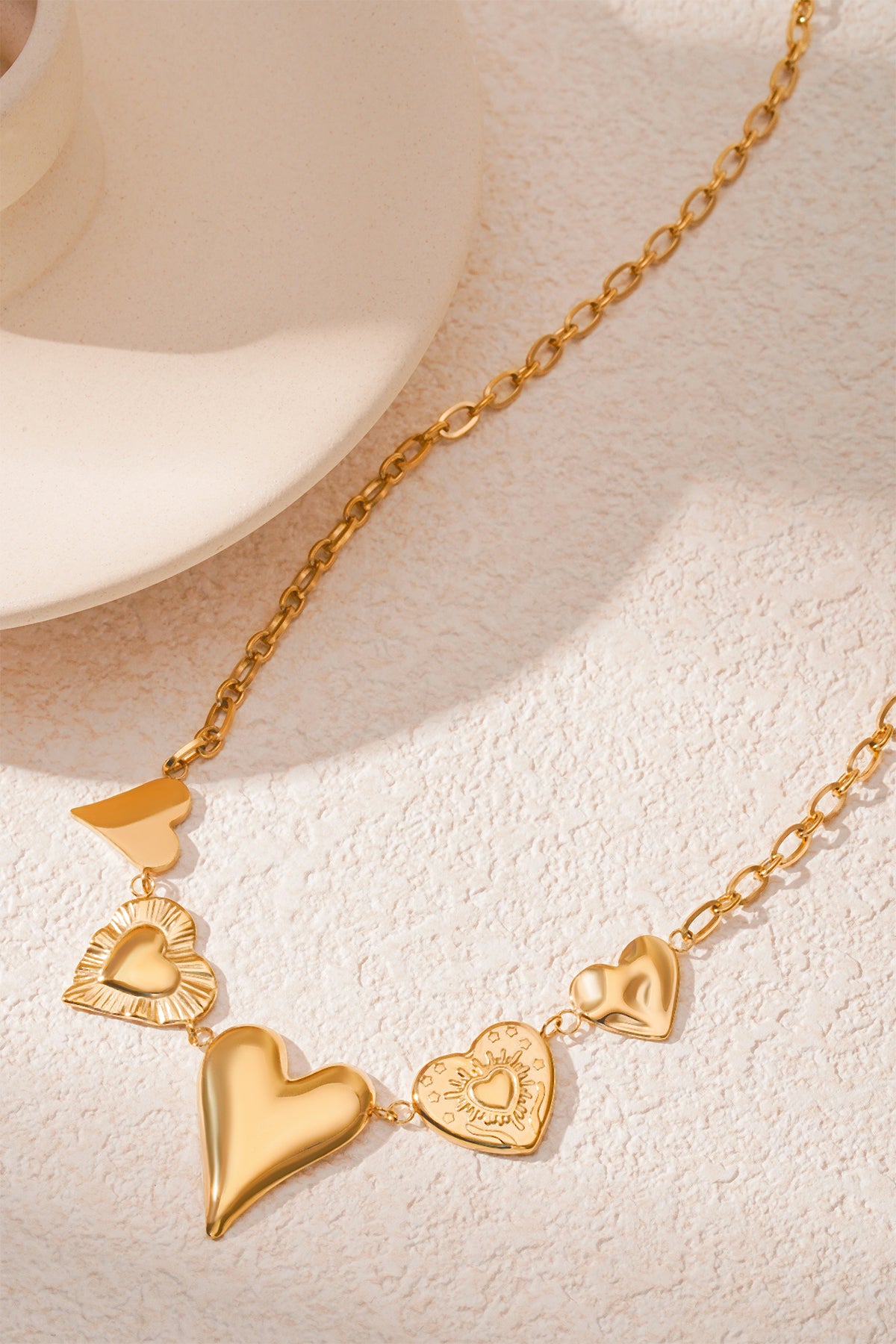 Collier pour femme avec pendentif cœur en acier inoxydable 304 – couleur or – photo 6