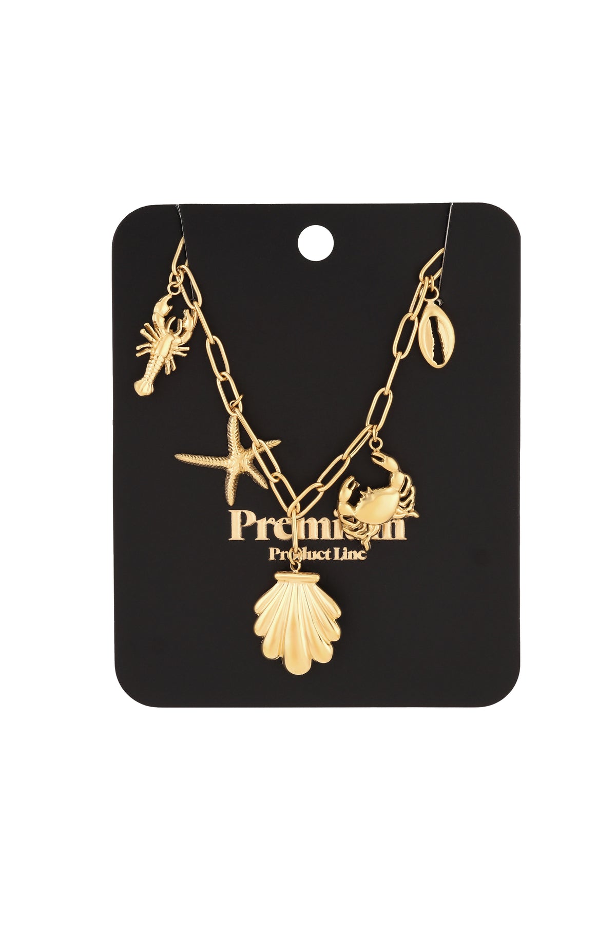 Women's necklace with 304 stainless steel ocean-themed pendant - gold-colored – image 5