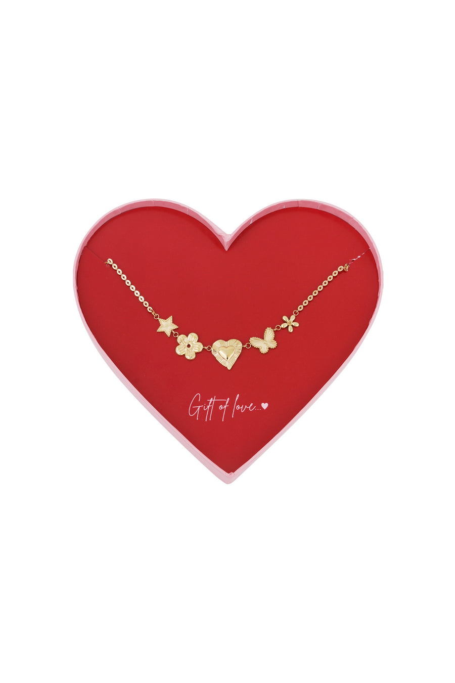 Collier en acier inoxydable avec pendentif cœur pour femme – doré