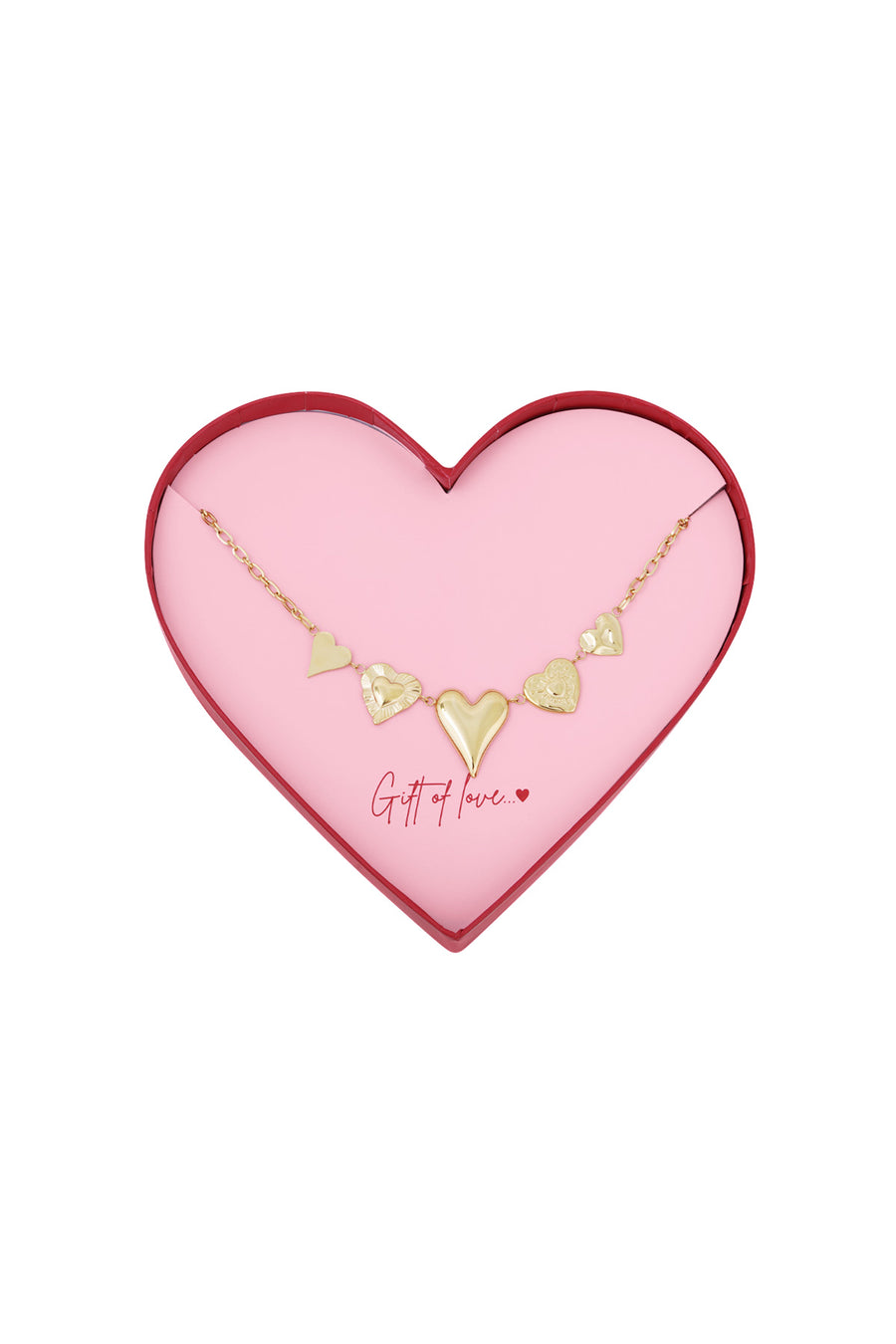 Collier pour femmes en acier inoxydable avec pendentif en forme de cœur – couleur or