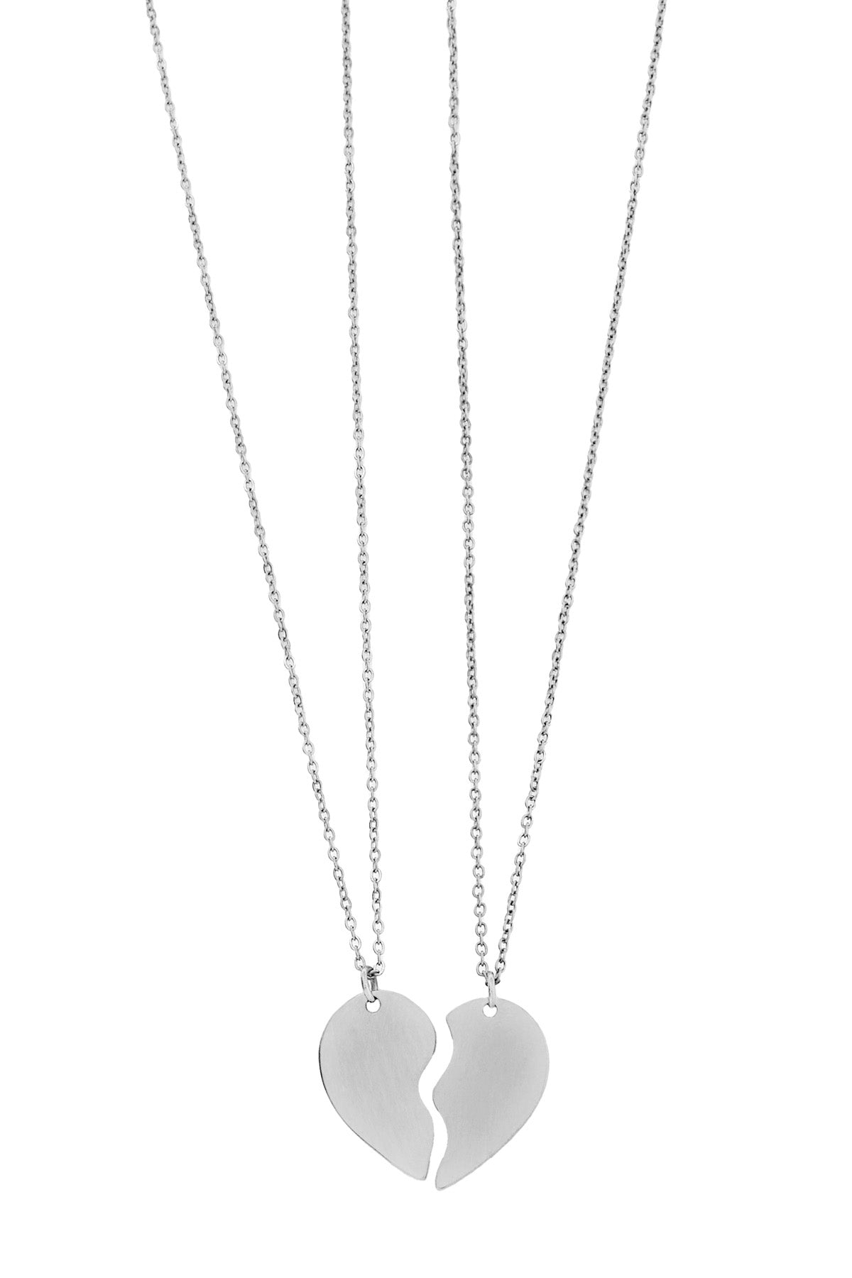 Set of women's stainless steel heart-shaped necklaces – gold-colored and silver-colored