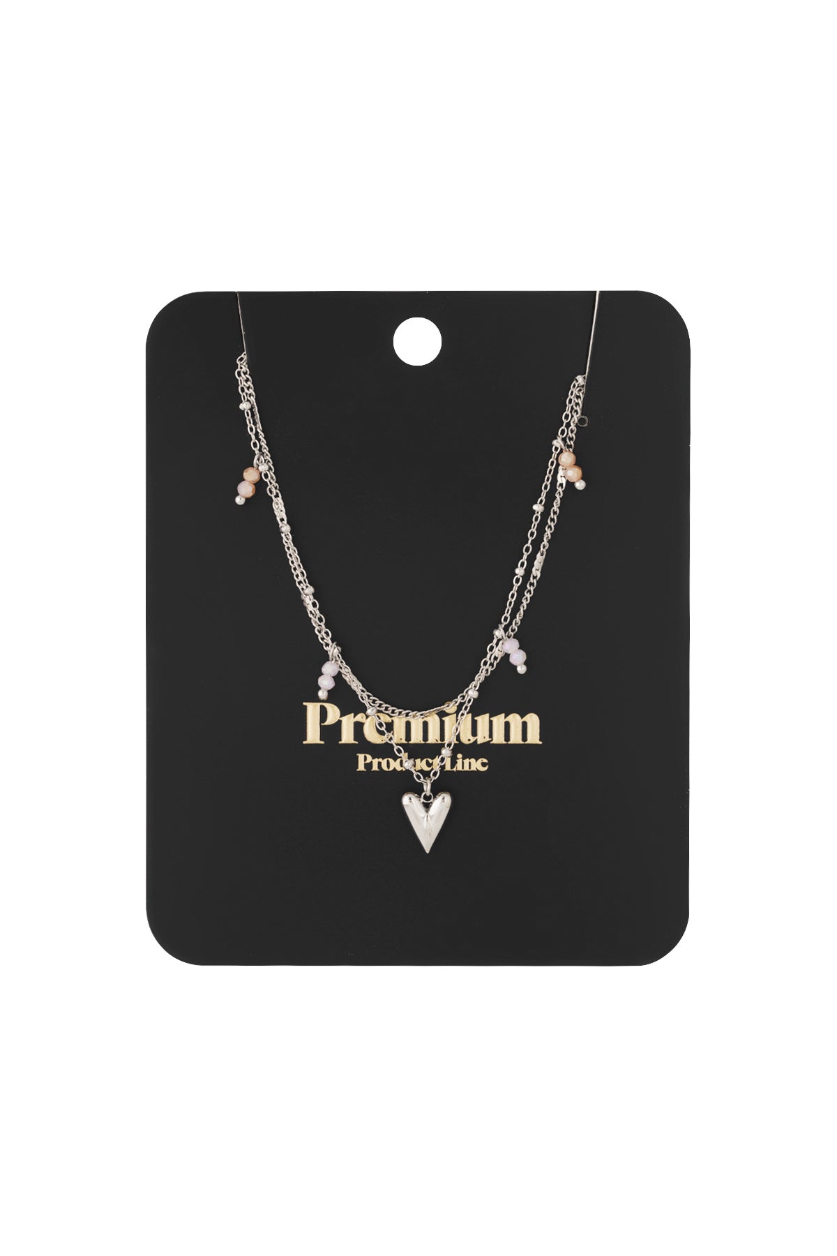 Layered women's necklace made of 304 stainless steel with a heart shape - gold colored – image 8