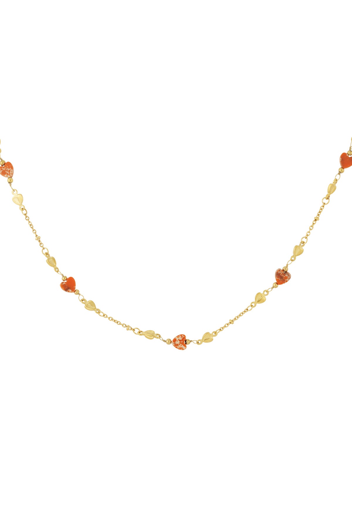 Collier maille pour femme en acier inoxydable 304, Pierre d'imitation, hématite avec cœur