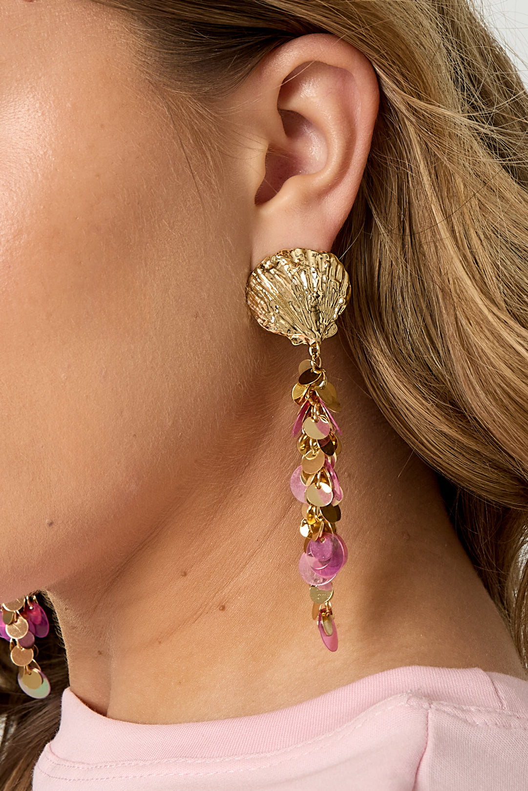 Boucles d'oreilles pendantes en alliage de métal avec motif coquillage pour femmes – plusieurs coloris – photo 3