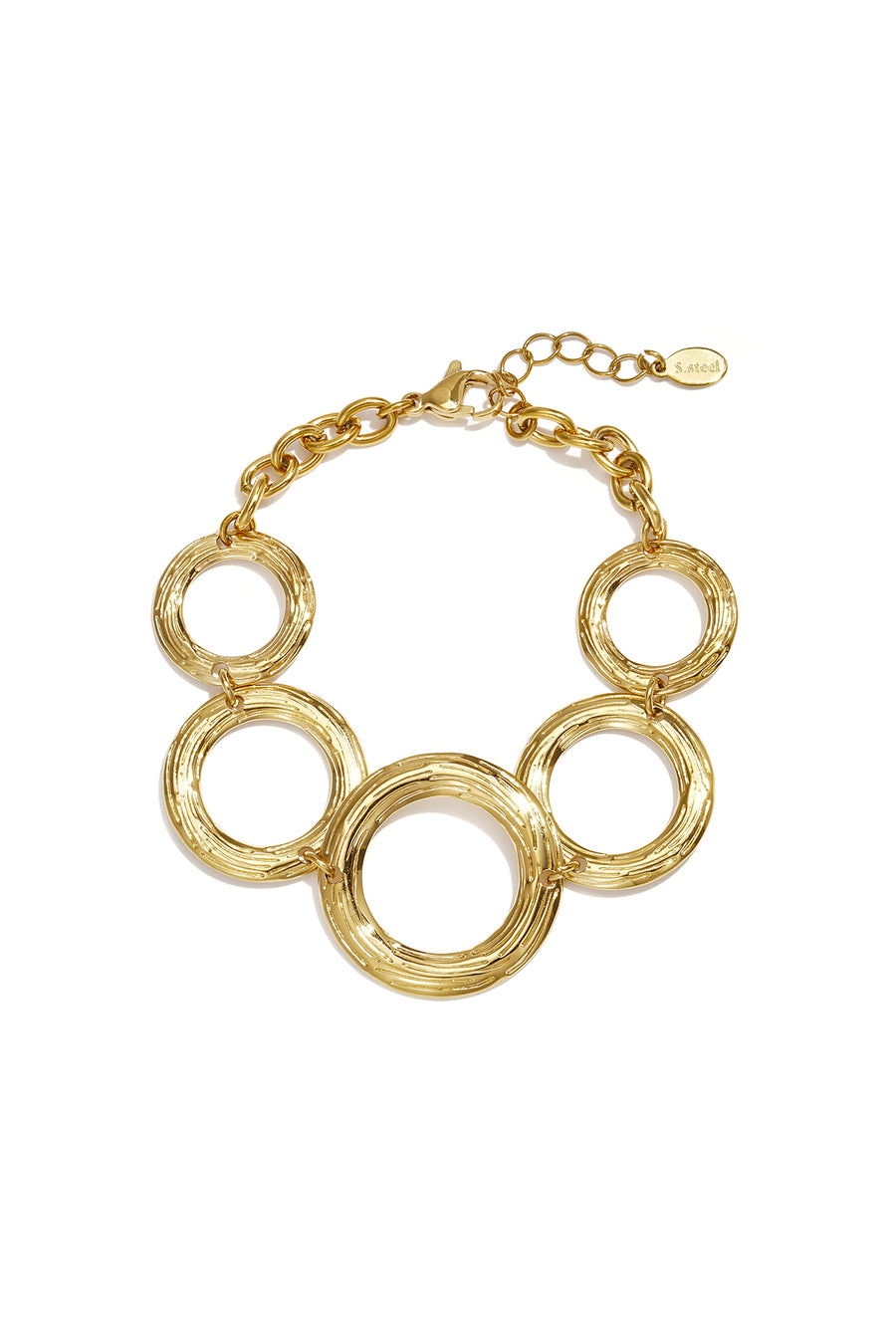 Bracelet chaîne pour femme en acier inoxydable de forme ronde – doré