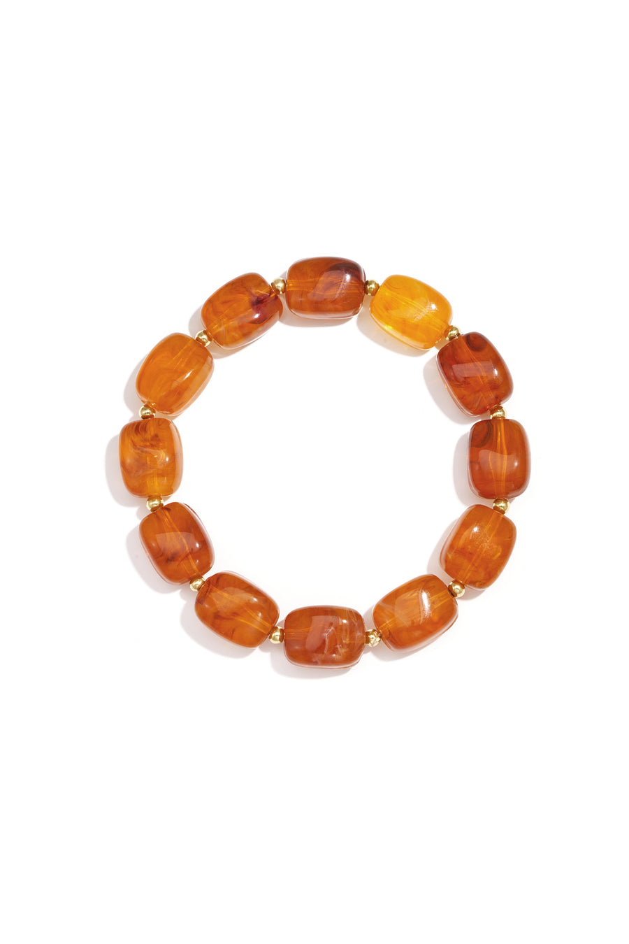 Bracelet en perles pour femme en acrylique – multicolore et marron – rétro