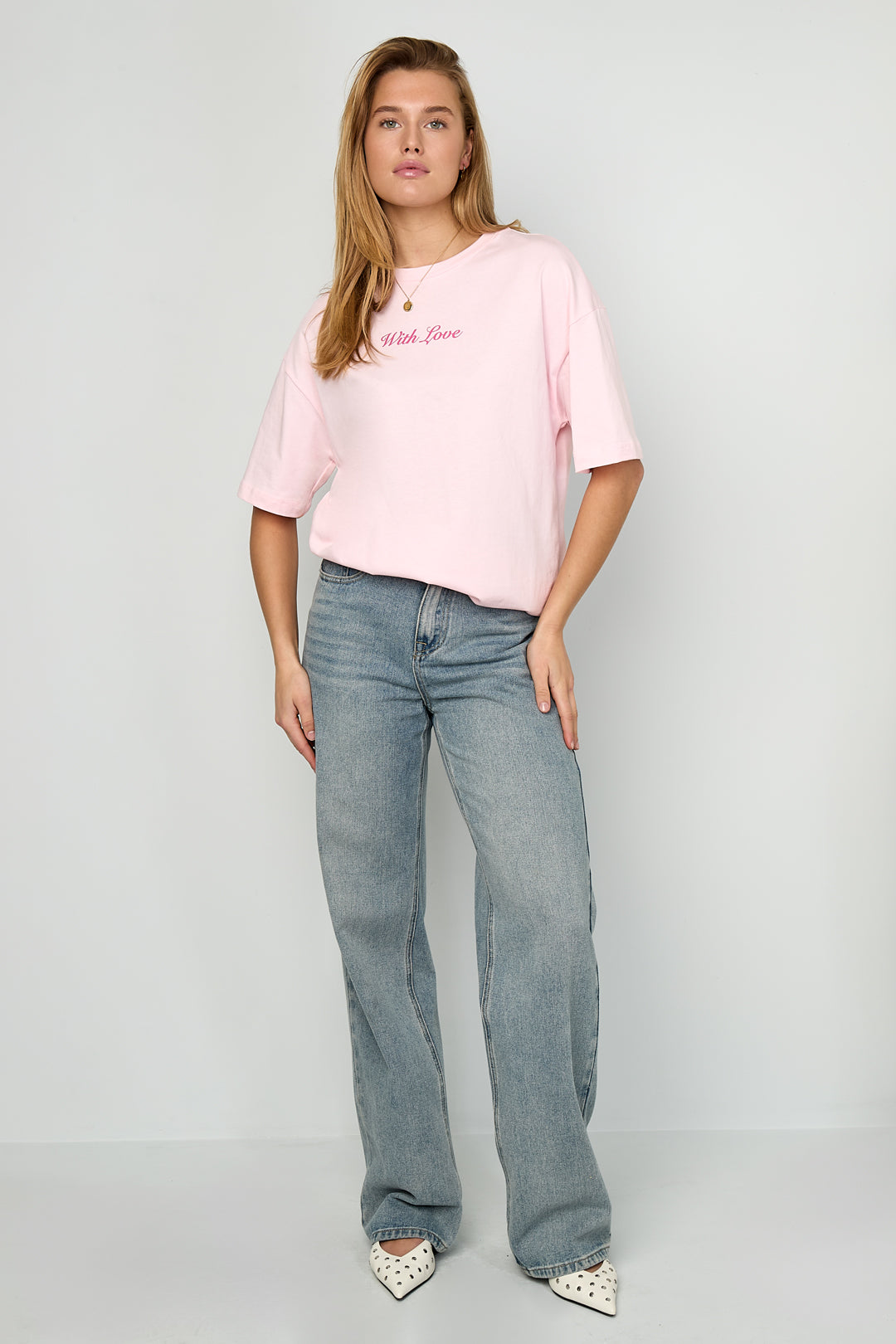 Dames With Love T-shirt van katoen met tekst – productfoto 3
