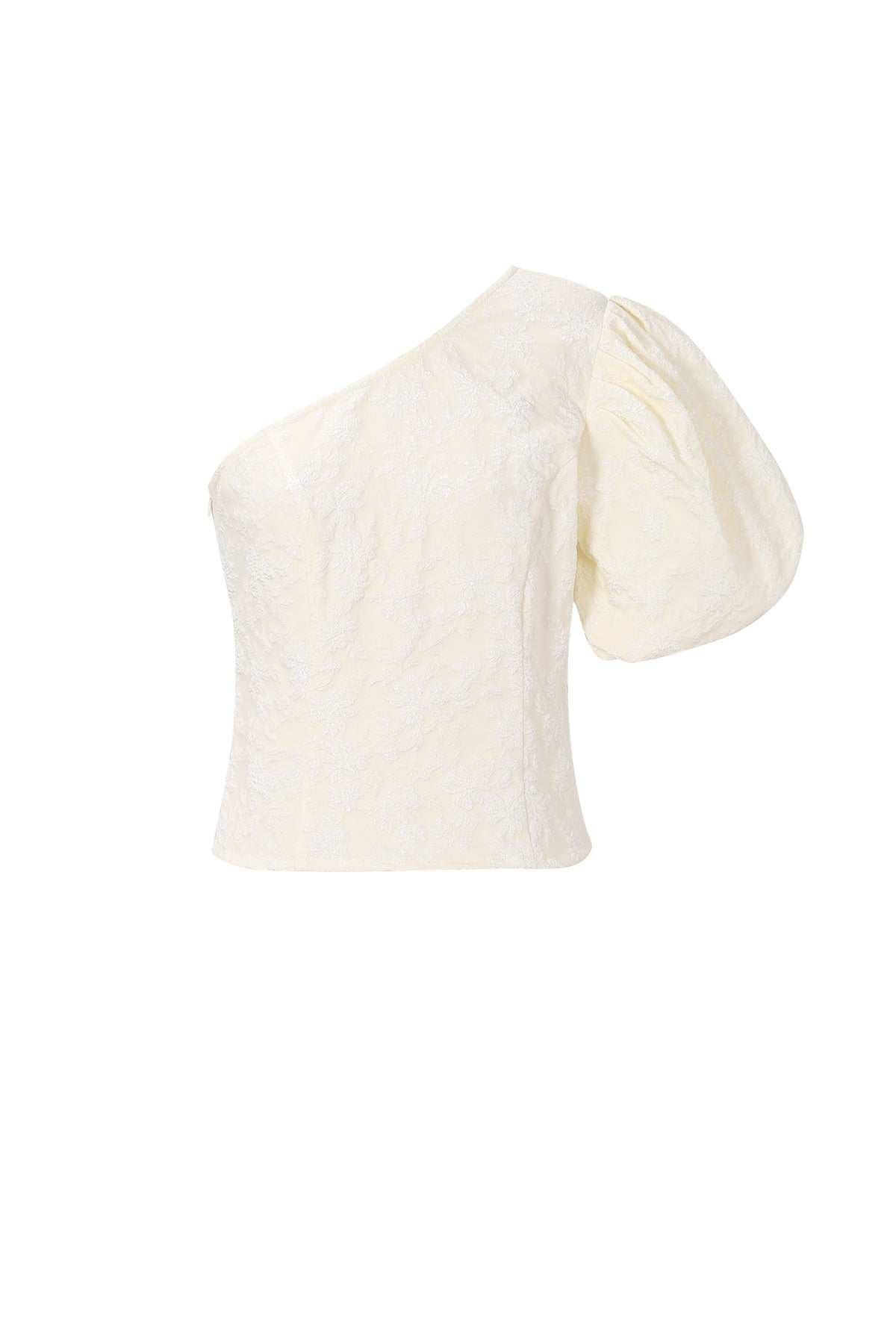 Dames one-shoulder top van polyester met bloemenprint – productfoto 5