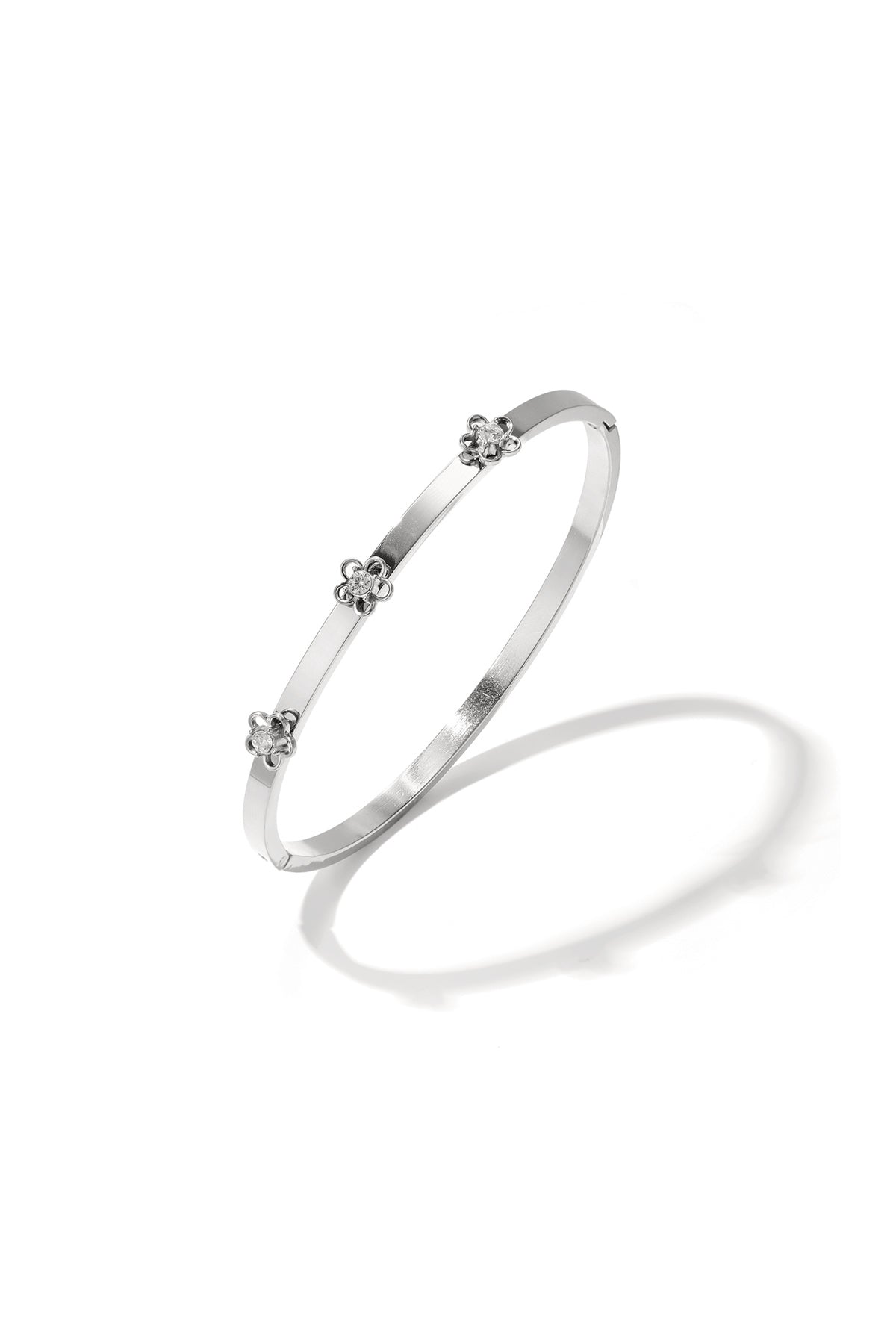Bangle met bloemdetail en Rhinestone