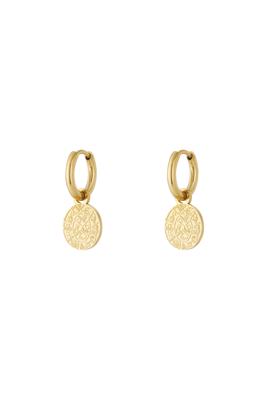 Boucles d'oreilles pendantes en acier inoxydable de forme organique pour femme – doré