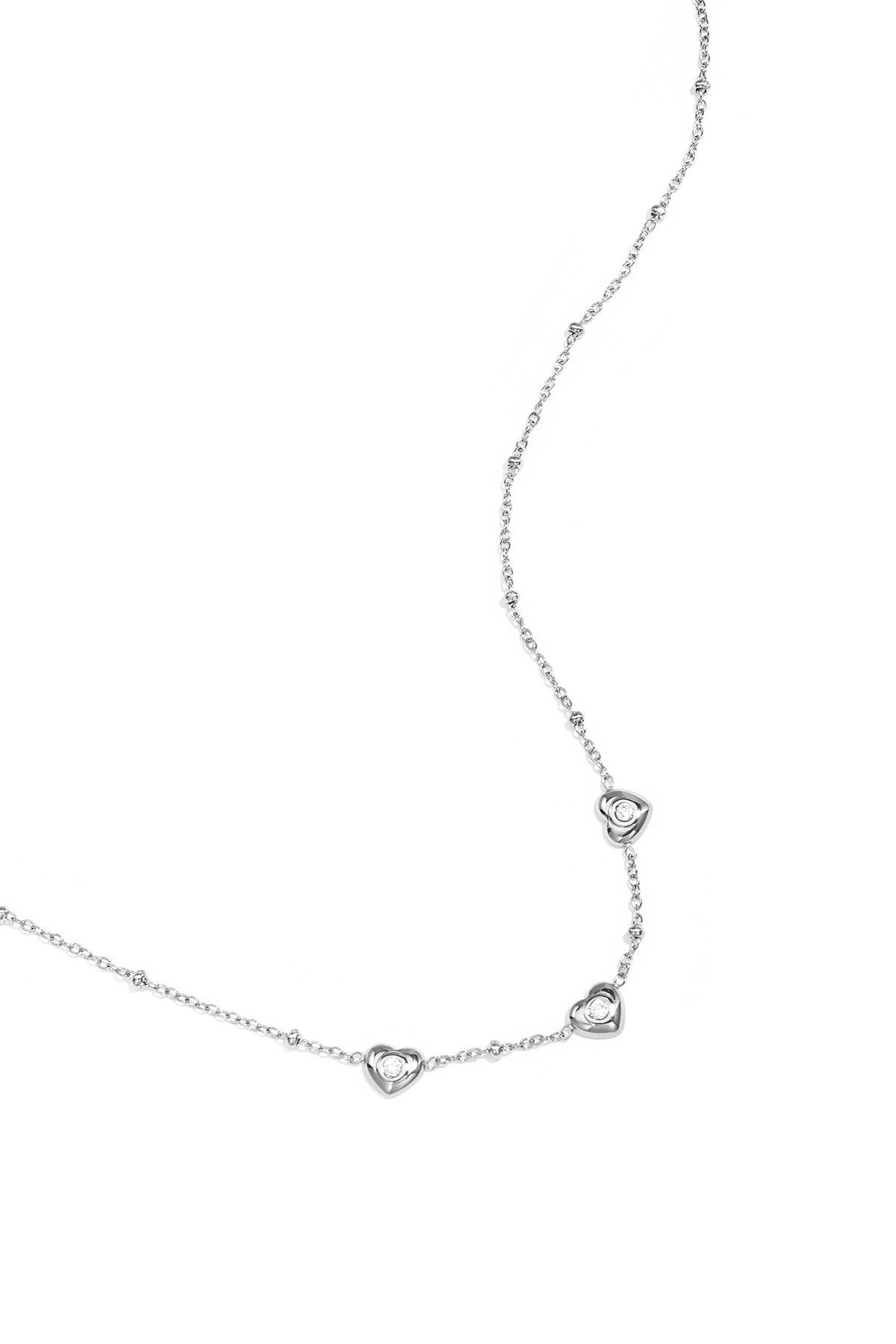 Collier femme avec pendentif en acier inoxydable en forme de cœur – doré et argenté
