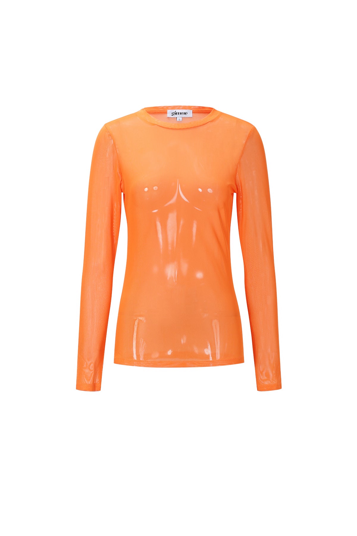 Dames mesh longsleeve top van polyester in drie kleuren