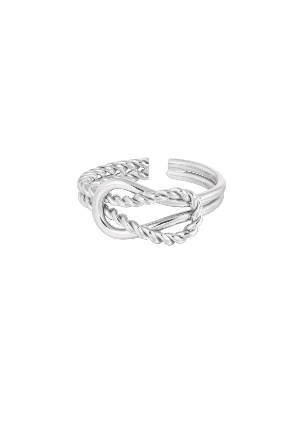 Women's stainless steel statement ring - gold and silver-coloured