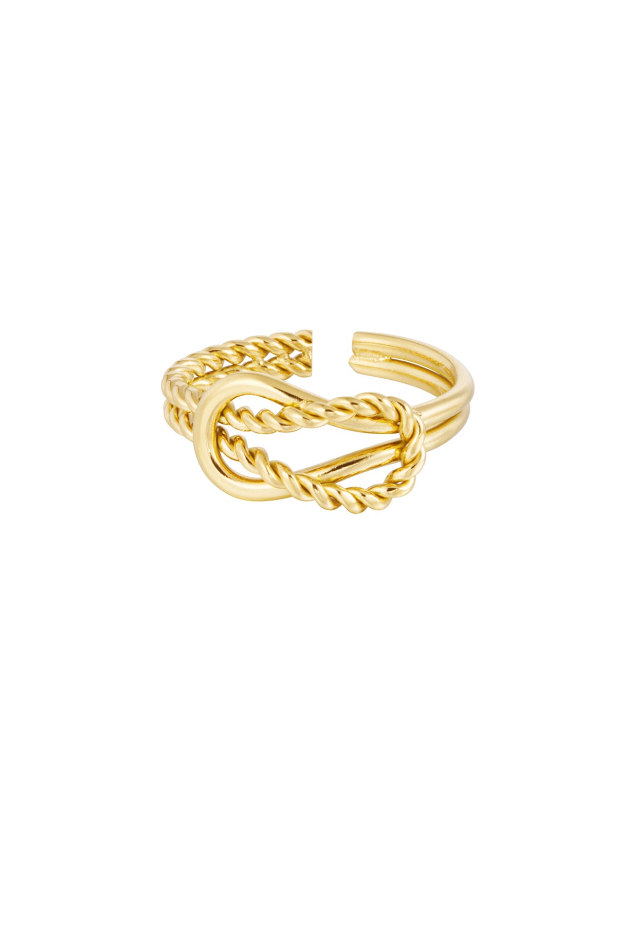 Women's stainless steel statement ring - gold and silver-coloured