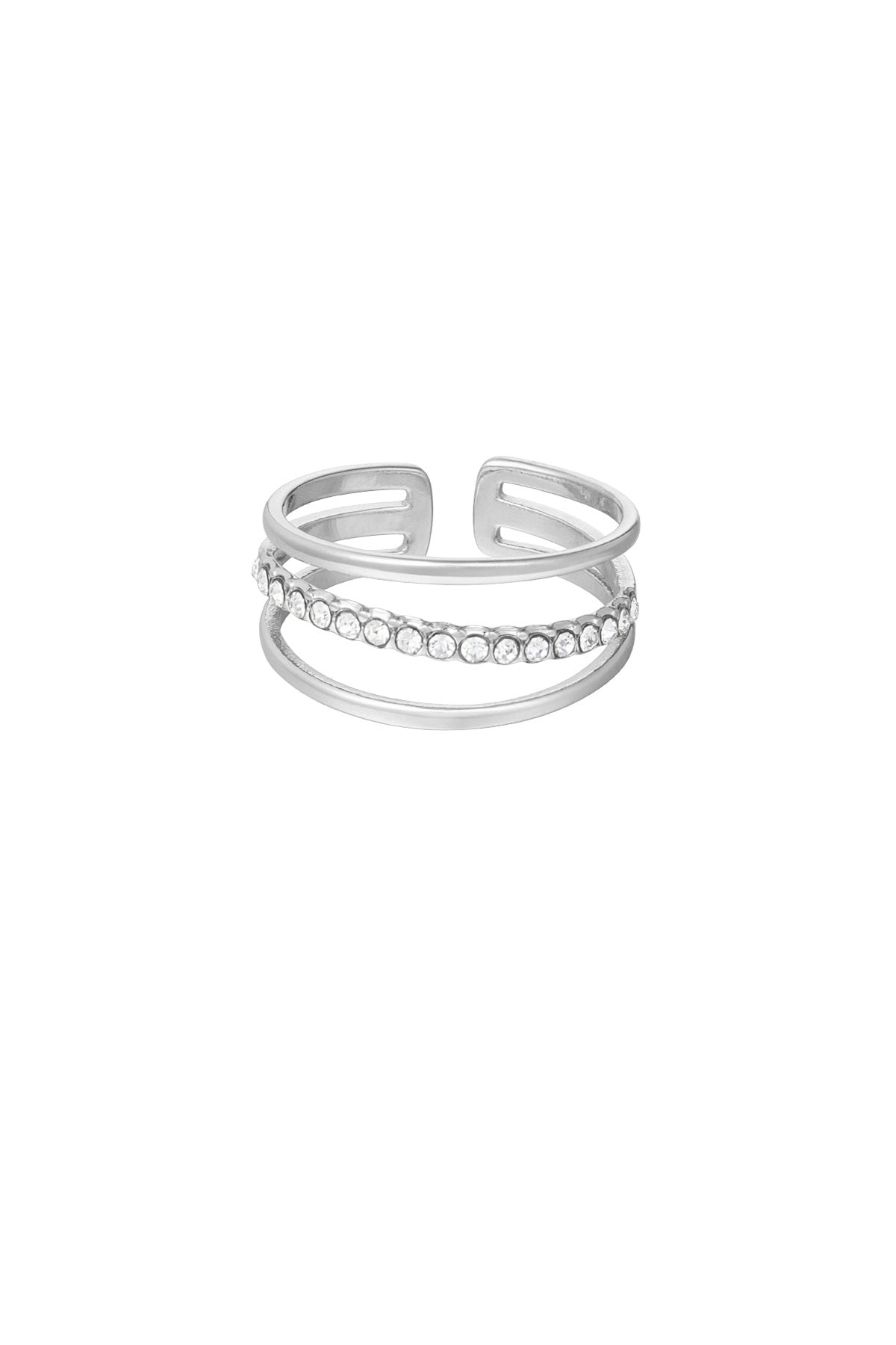 Bague minimaliste pour femme en acier inoxydable – coloris or et argent