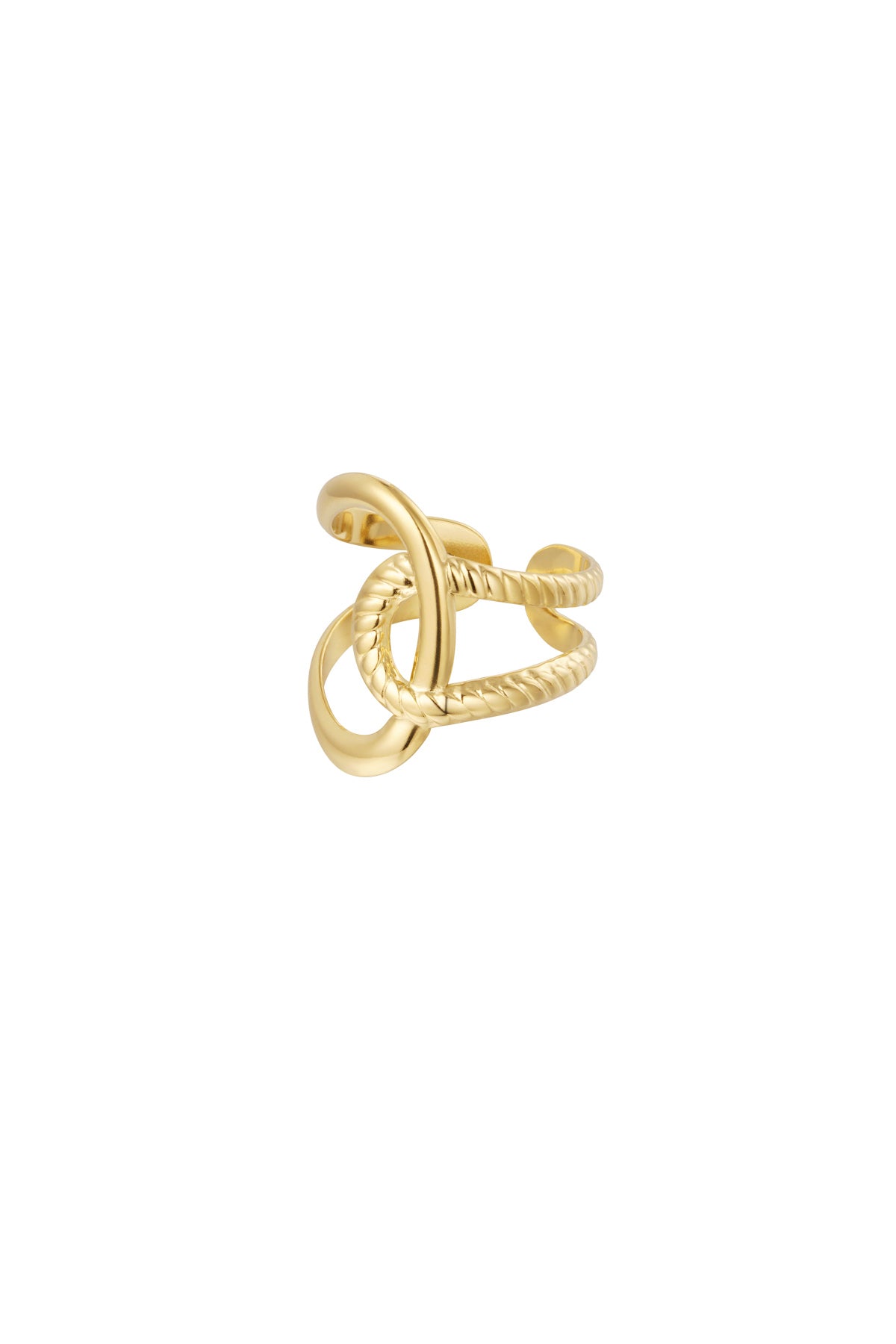 Bague tendance pour femme en acier inoxydable – coloris or et argent