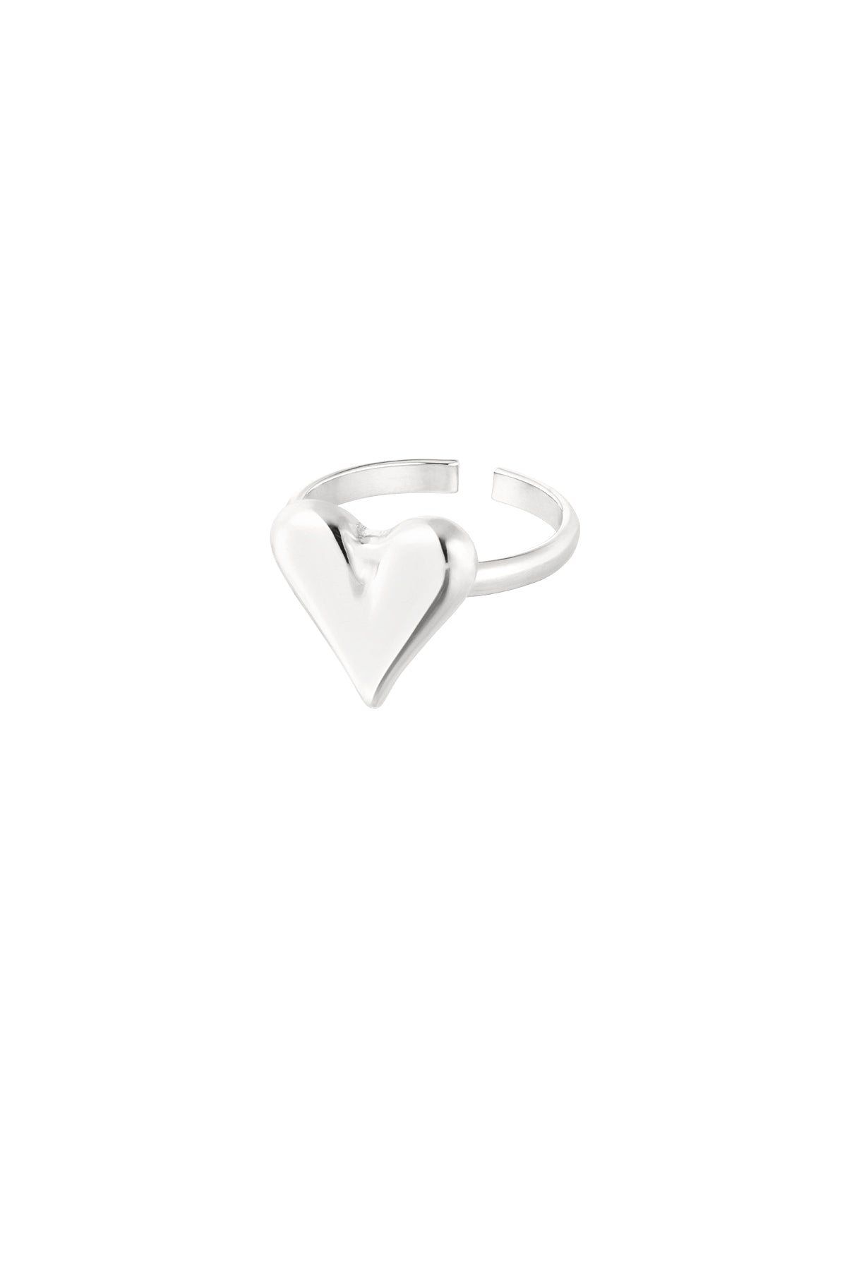 Bague tendance en acier inoxydable en forme de cœur pour femme – couleur or