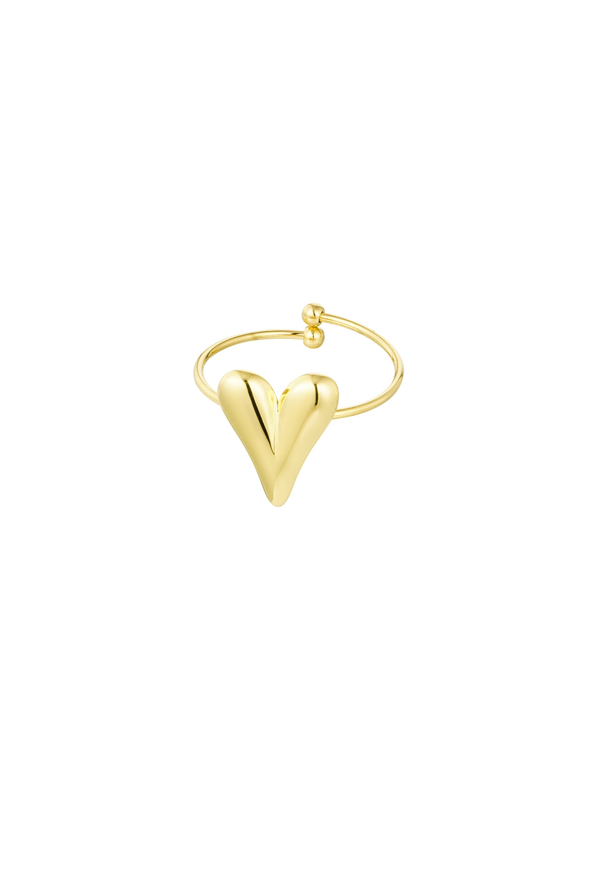 Bague statement en acier inoxydable pour femmes avec cœur – couleur argent et couleur or