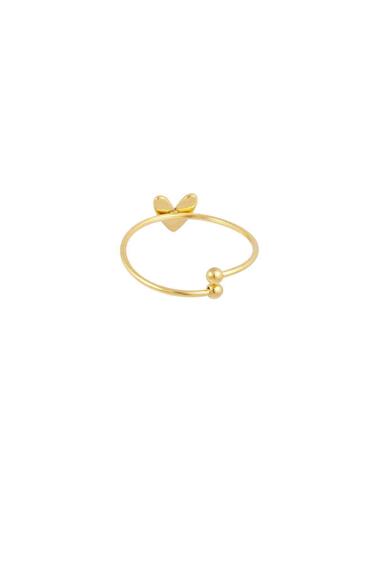 Minimalist Stainless Steel Women's Ring with Heart Shape – Gold – image 3