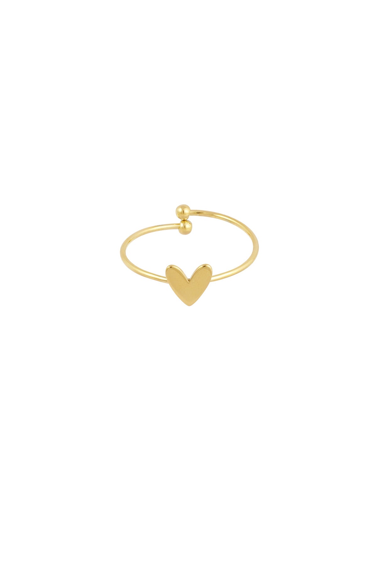 Bague minimaliste pour femme en acier inoxydable avec cœur – couleur or